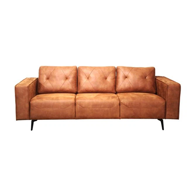 Upholstered Leather Three Seater Sofa